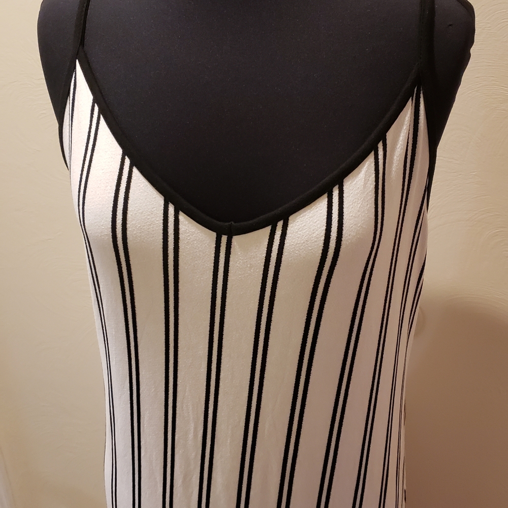 Black and White Striped Women's Dress